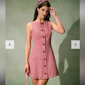 RIHOAS Gingham Red Sleeveless Dress